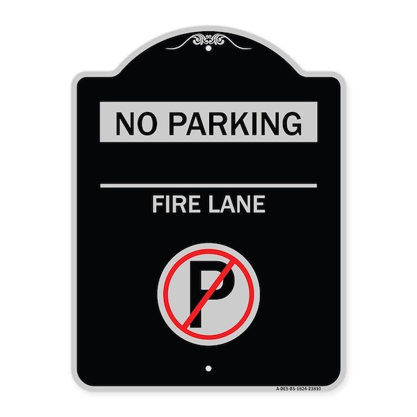 Signmission No Parking Fire Lane W/ No Parking Heavy-Gauge Aluminum Architectural Sign, 24" x 18", BS-1824-23810 A-DES-BS-1824-23810 - main